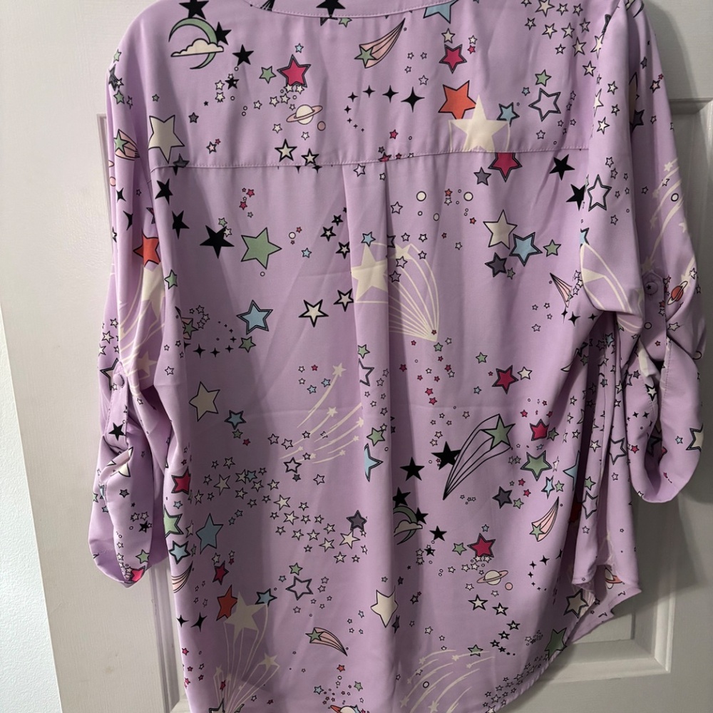 Torrid purple star blouse 0x - Picture 4 of 6